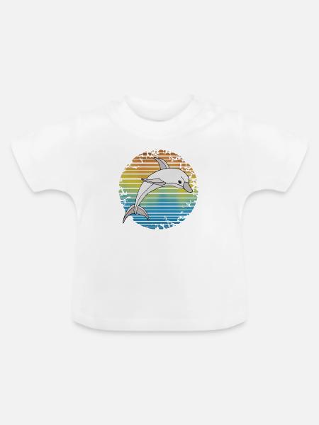 Delfin - Baby Bio-T-Shirt mit Rundhals - Weiß