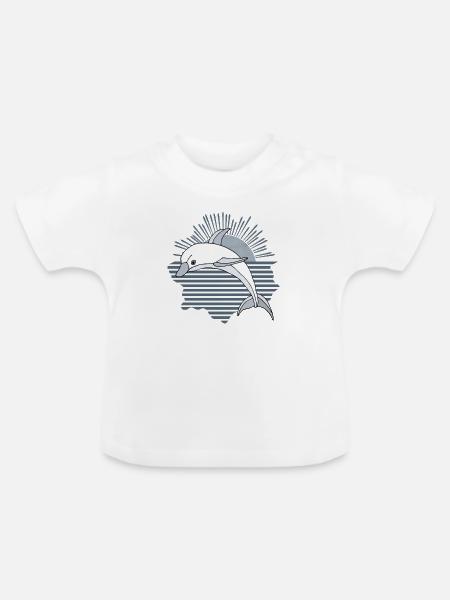 Delfin - Baby Bio-T-Shirt mit Rundhals - Weiß