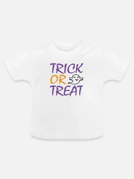 Trick or Treat Halloween - Baby Bio-T-Shirt mit Rundhals - Weiß