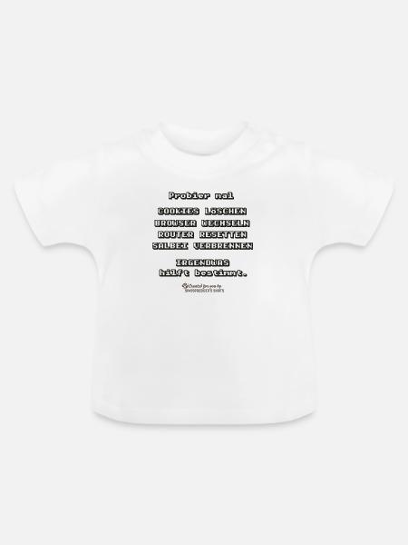 Cookies löschen - Baby Bio-T-Shirt mit Rundhals - Weiß