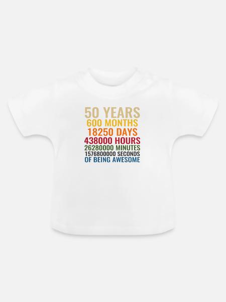 50 years - Baby Bio-T-Shirt mit Rundhals - Weiß