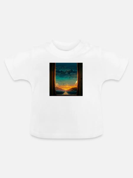 Paradise Island Painting - Baby Bio-T-Shirt mit Rundhals - Weiß