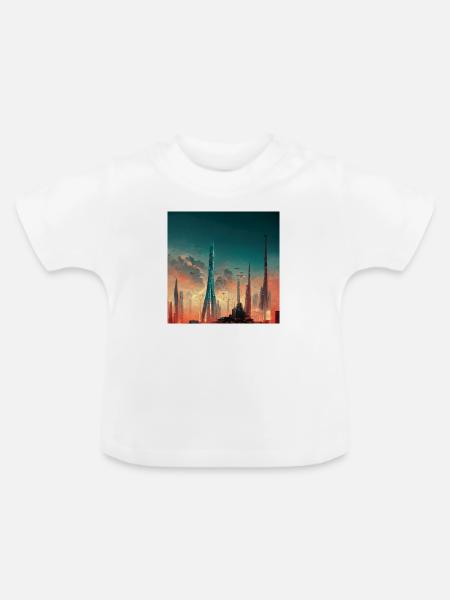 Stadt Der Zukunft - Baby Bio-T-Shirt mit Rundhals - Weiß