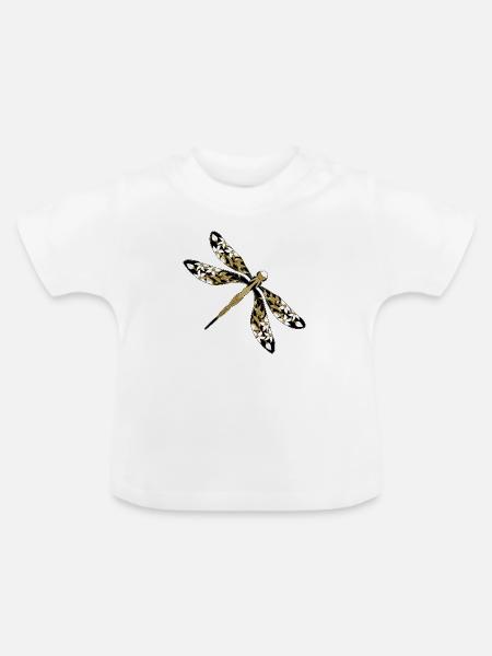Libelle - Baby Bio-T-Shirt mit Rundhals - Weiß