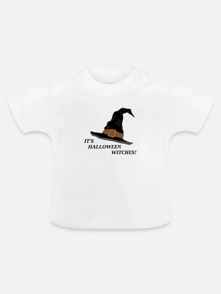 It's hallooween witches! - Baby Bio-T-Shirt mit Rundhals - Weiß