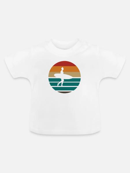 Surfing Surfboard Surfer Geschenksidee - Baby Bio-T-Shirt mit Rundhals - Weiß