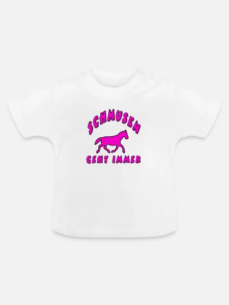 Pferd - Baby Bio-T-Shirt mit Rundhals - Weiß
