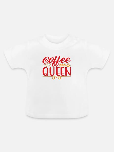 Coffee Queen - Baby Bio-T-Shirt mit Rundhals - Weiß
