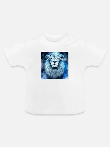 SURREALER LÖWE 1 - Baby Bio-T-Shirt mit Rundhals - Weiß