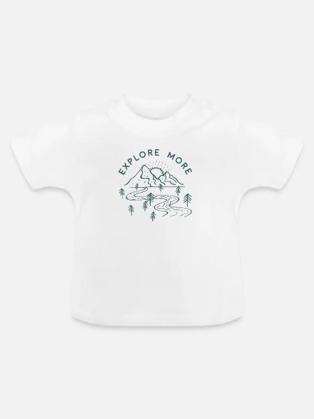 Entdecken Sie mehr - Baby Bio-T-Shirt mit Rundhals - Weiß