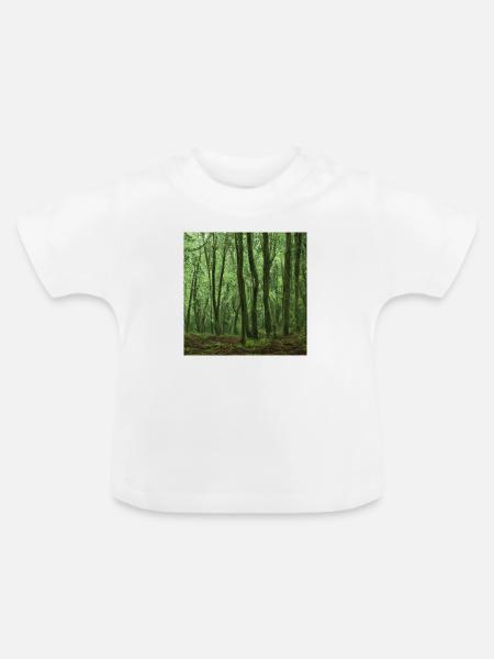 lonely green woods - Baby Bio-T-Shirt mit Rundhals - Weiß