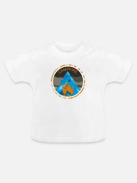 Lagerfeuer - Baby Bio-T-Shirt mit Rundhals - Weiß