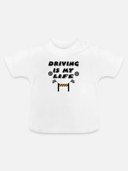 Auto - Baby Bio-T-Shirt mit Rundhals - Weiß