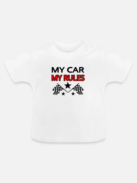 Auto - Baby Bio-T-Shirt mit Rundhals - Weiß
