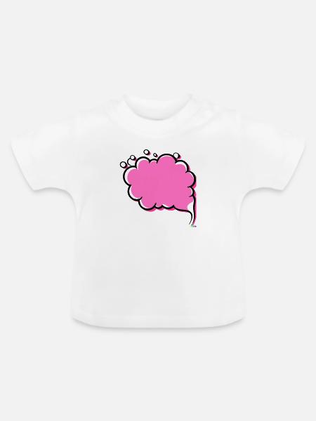 Pinke Wolke - Baby Bio-T-Shirt mit Rundhals - Weiß