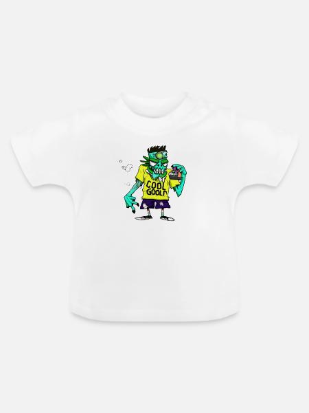Zombie cool - Baby Bio-T-Shirt mit Rundhals - Weiß