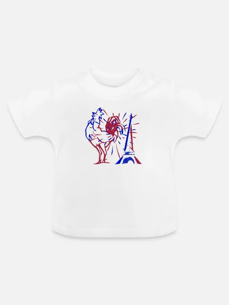 Frankreich - Baby Bio-T-Shirt mit Rundhals - Weiß