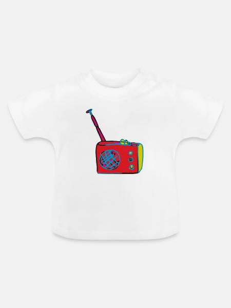radio kunst - Baby Bio-T-Shirt mit Rundhals - Weiß