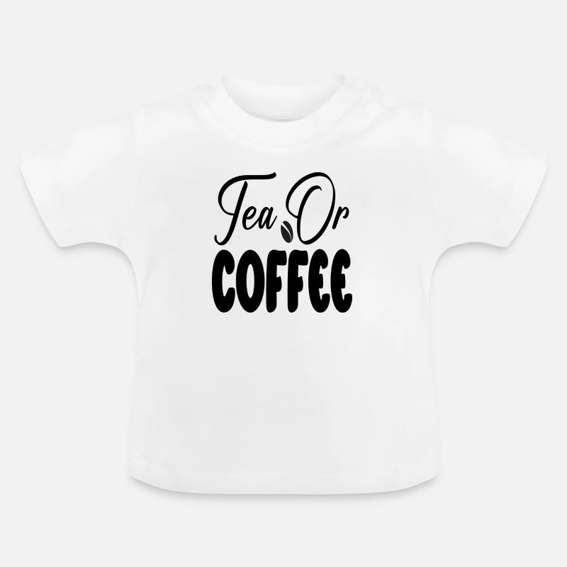 Thé ou café - T-shirt bio col rond Bébé - blanc