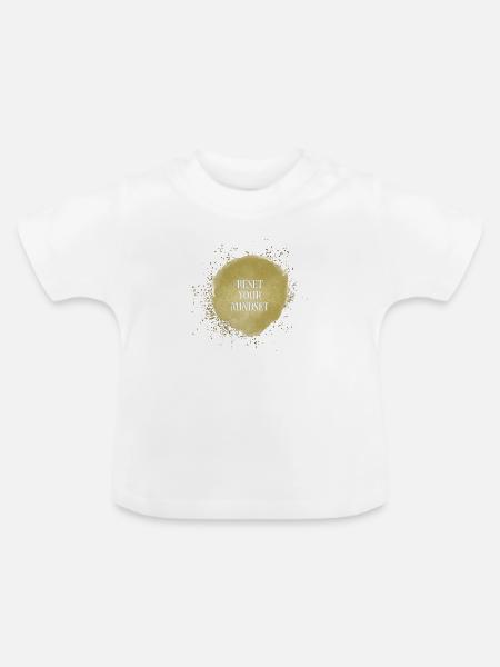Reset your mindset - Baby Bio-T-Shirt mit Rundhals - Weiß