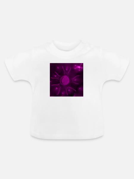 LILA STERNENMOND - Baby Bio-T-Shirt mit Rundhals - Weiß