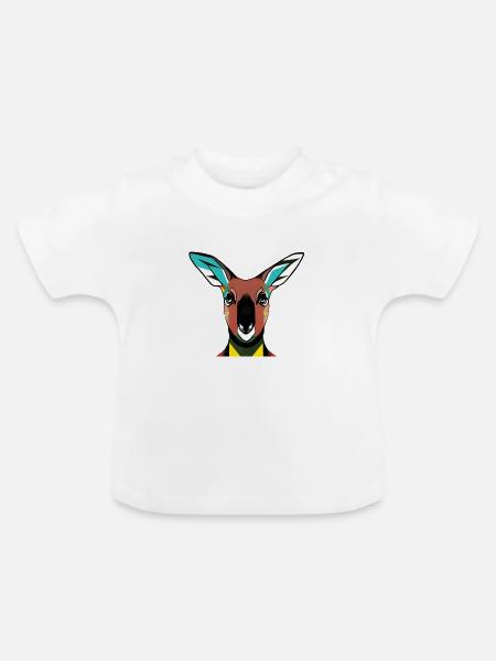 Kangaroo Australien - Baby Bio-T-Shirt mit Rundhals - Weiß