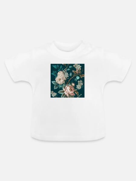 Floral Design 27 - Baby Bio-T-Shirt mit Rundhals - Weiß