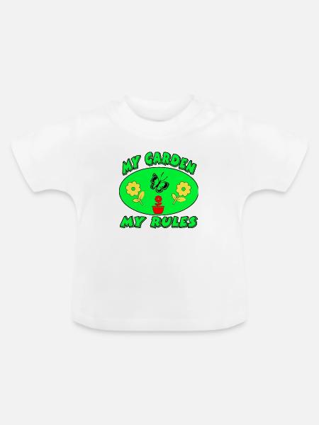 Garten - Baby Bio-T-Shirt mit Rundhals - Weiß