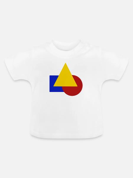 Geometrisch - Baby Bio-T-Shirt mit Rundhals - Weiß