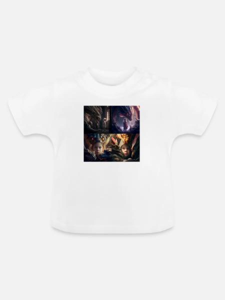 Tom und der Drache - Baby Bio-T-Shirt mit Rundhals - Weiß