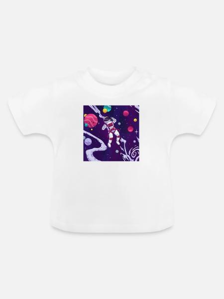 Weltall - Baby Bio-T-Shirt mit Rundhals - Weiß