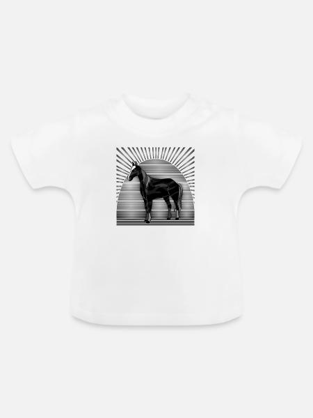 Pferd - Baby Bio-T-Shirt mit Rundhals - Weiß