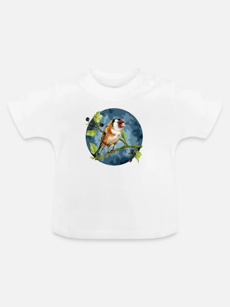 Bunter Vogel - Baby Bio-T-Shirt mit Rundhals - Weiß