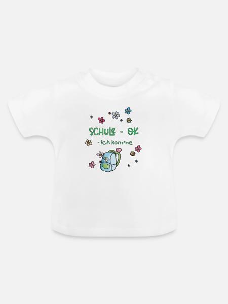 Schule, Einschulung - Baby Bio-T-Shirt mit Rundhals - Weiß