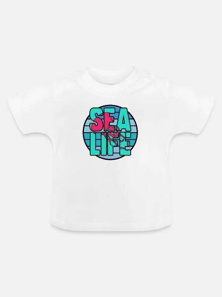 Leben im Meer - Baby Bio-T-Shirt mit Rundhals - Weiß