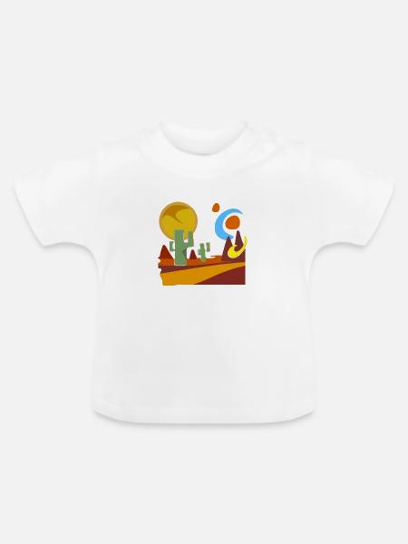 Fantastische Landschaft - Baby Bio-T-Shirt mit Rundhals - Weiß