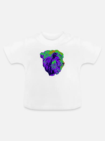 Löwe - Baby Bio-T-Shirt mit Rundhals - Weiß