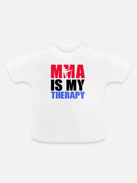 mma therapy - Baby Bio-T-Shirt mit Rundhals - Weiß