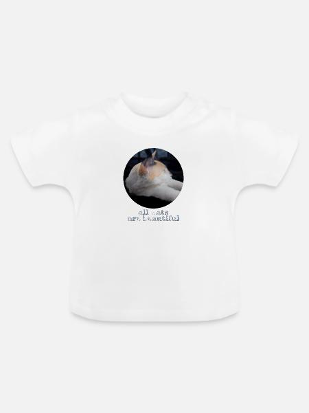 Alle Katzen sind schön - Baby Bio-T-Shirt mit Rundhals - Weiß