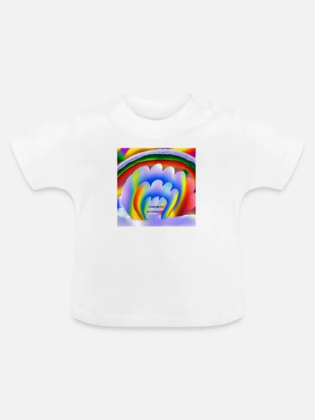 Regenbogen im Winter - Baby Bio-T-Shirt mit Rundhals - Weiß