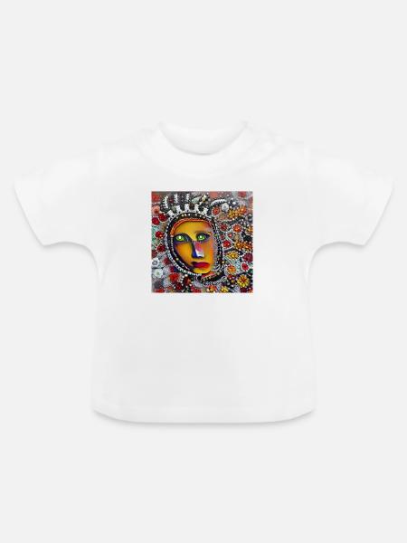Abstraktes Gesicht - Baby Bio-T-Shirt mit Rundhals - Weiß