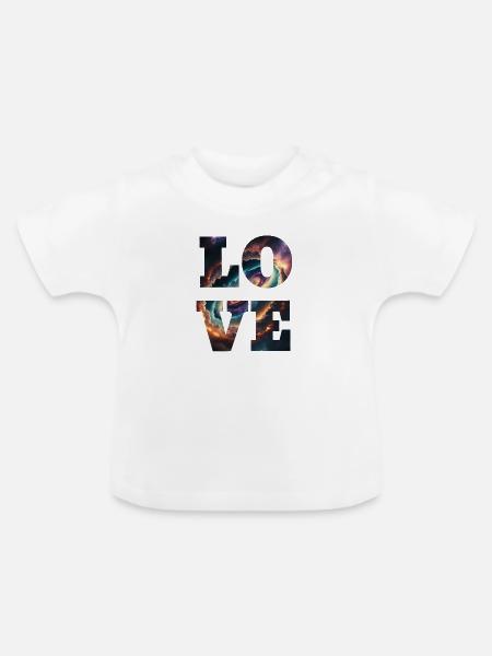 Liebe ist unendlich - Baby Bio-T-Shirt mit Rundhals - Weiß