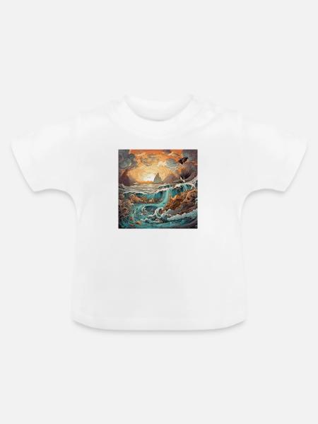 Himmel und Meer - Baby Bio-T-Shirt mit Rundhals - Weiß