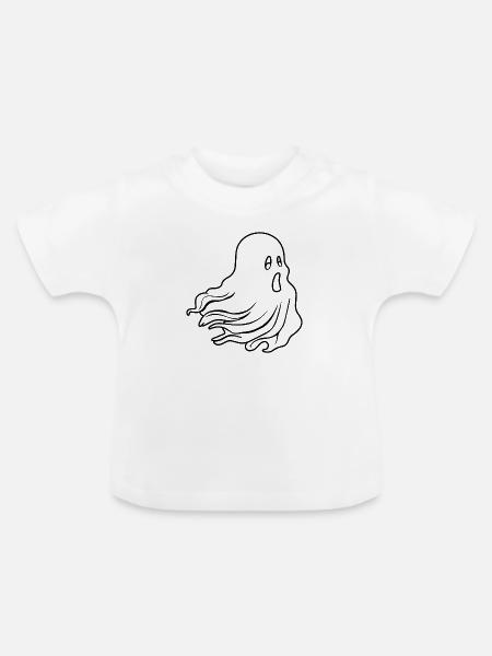 Geist Geister Geisterstunde Halloween - Baby Bio-T-Shirt mit Rundhals - Weiß