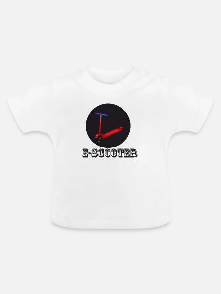 E-Scooter Roller Scooter - Baby Bio-T-Shirt mit Rundhals - Weiß