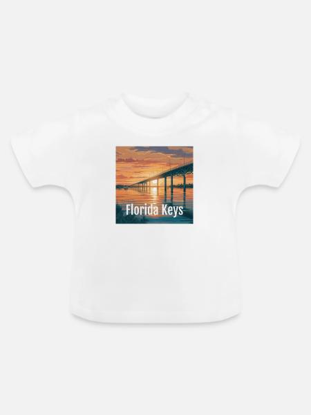 Florida Keys - Sunset - Baby Bio-T-Shirt mit Rundhals - Weiß