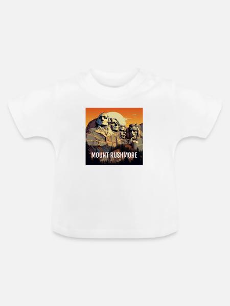 Mount Rushmore - Baby Bio-T-Shirt mit Rundhals - Weiß