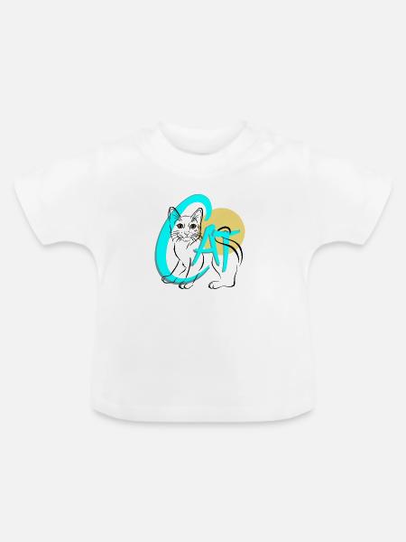 CAT - Baby Bio-T-Shirt mit Rundhals - Weiß
