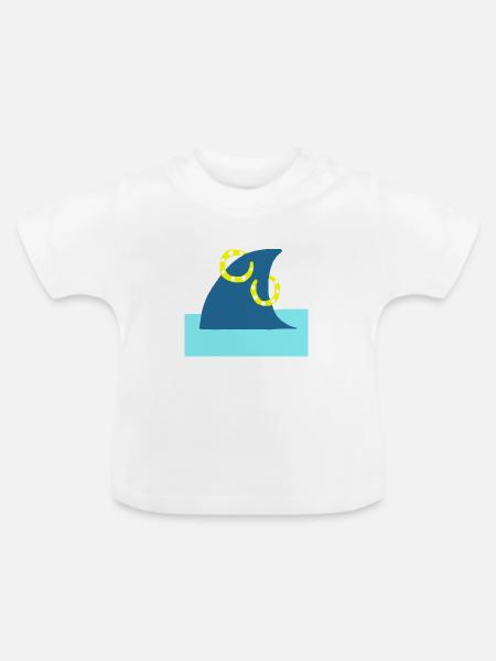HAI MIT PIERCINGS - Baby Bio-T-Shirt mit Rundhals - Weiß