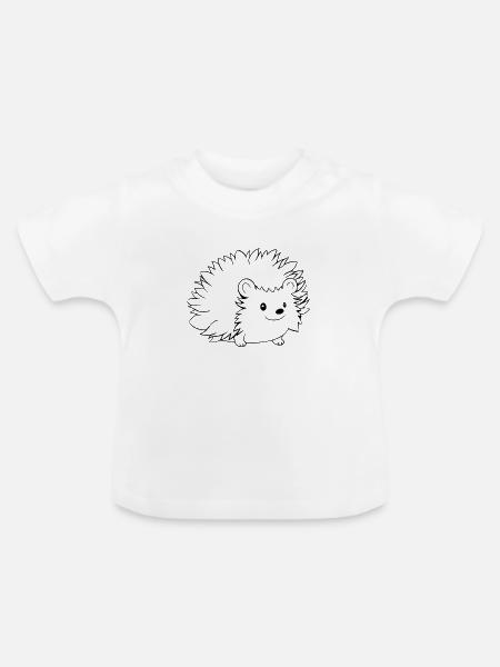 Igel Wald Stachelig Tier - Baby Bio-T-Shirt mit Rundhals - Weiß